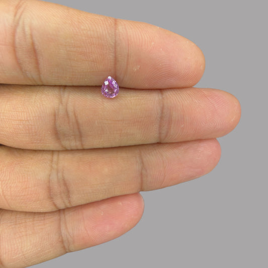 Pear Shape in Pink Sapphire Gemstone 0.58 Carats &  5.5 x 4.5 mm Size