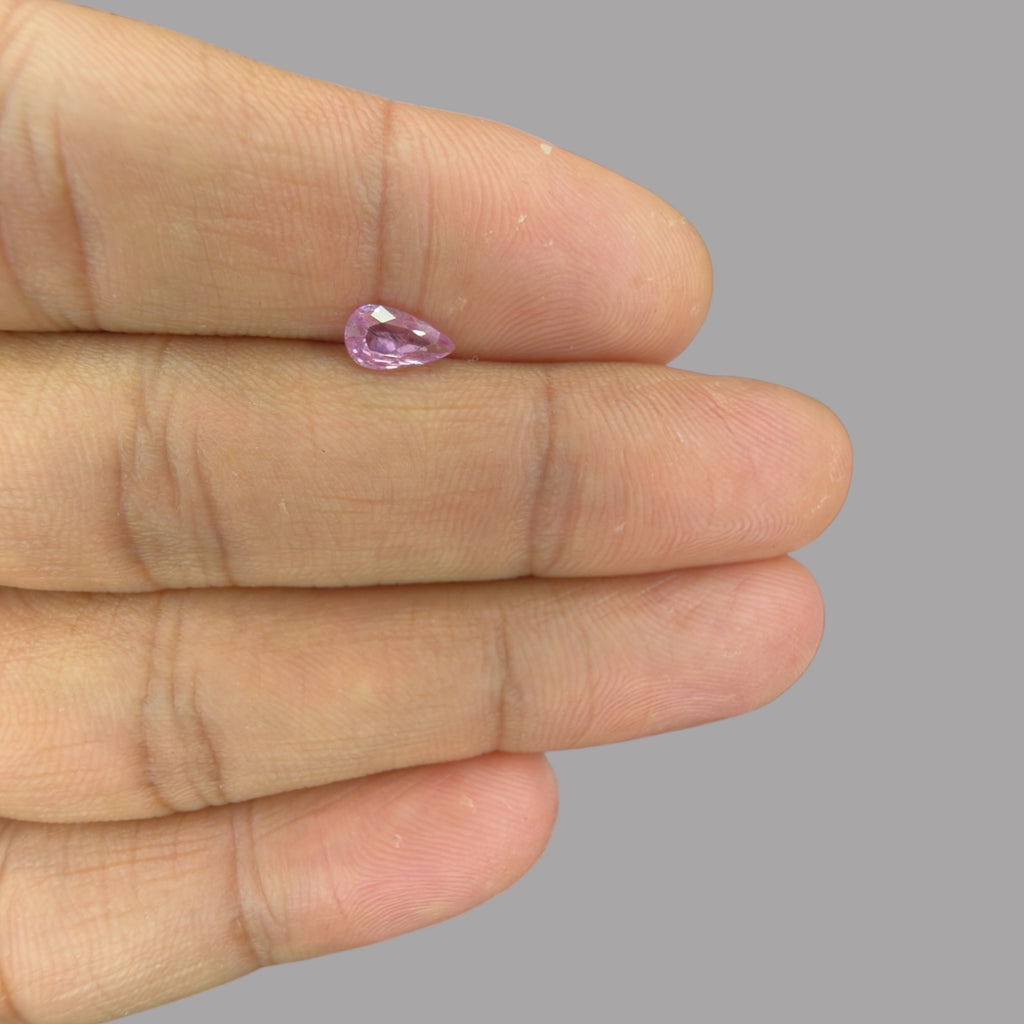 Pear Shape in Pink Sapphire Gemstone 0.62 Carats & 7.5 x 4.3 mm Size
