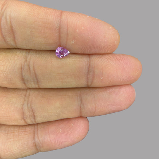 Pear Shape in Pink Sapphire Gemstone 0.64 Carats &  5.7 x 4.4 mm Size