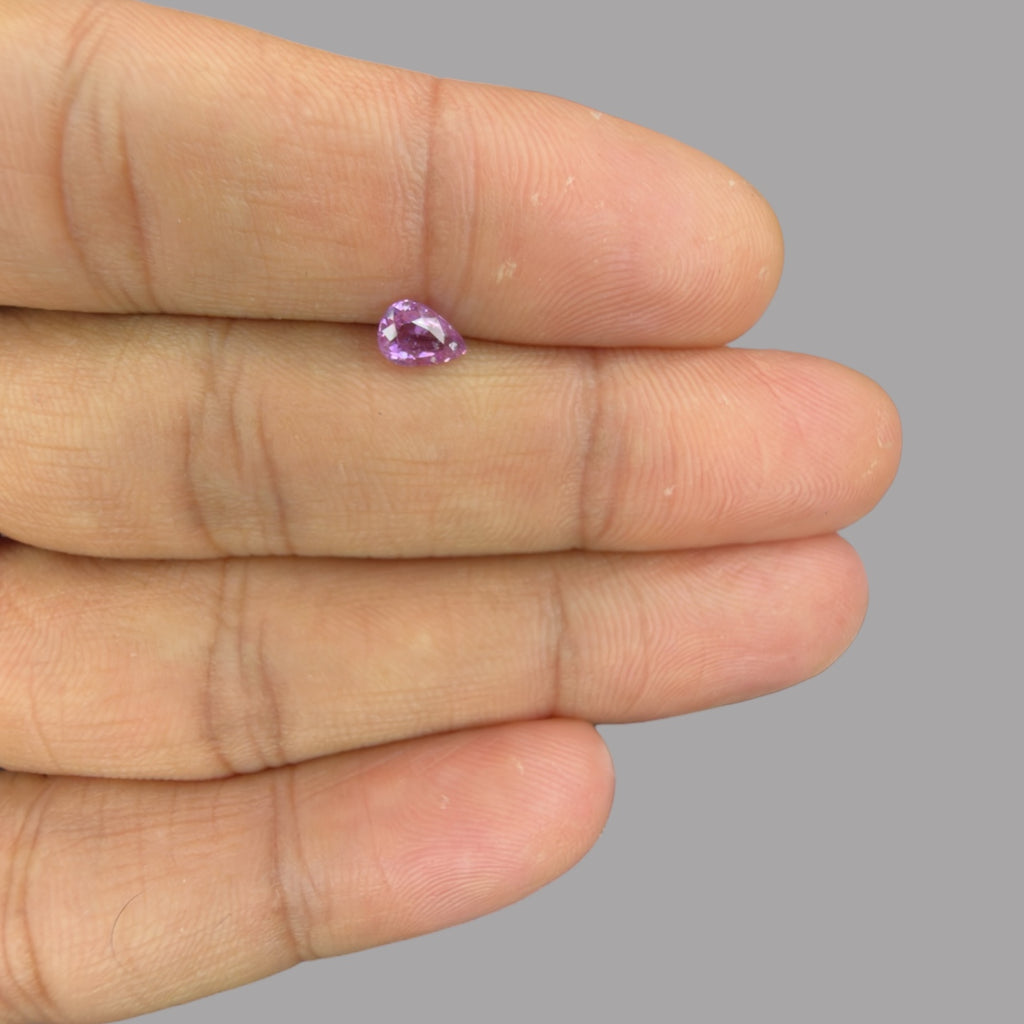 Pear Shape in Pink Sapphire Gemstone 0.65 Carats &  6.3 x 4.5 mm Size