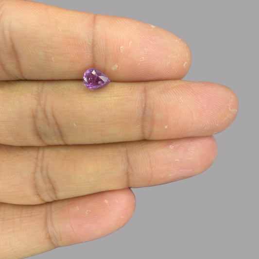 Pear Shape in Purple Sapphire Gemstone 1.10 Carats & 6.7 x 5.3 mm Size