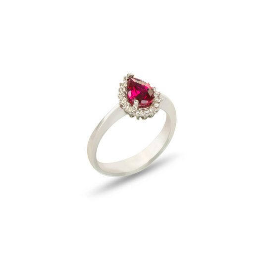 Pear Shape Natural Ruby Stone Ring for Wedding and Engagement for Women