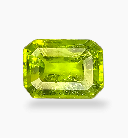 Natural Peridot Emerald Cut Shape 3.53 Carats Size 10.9x7.9mm