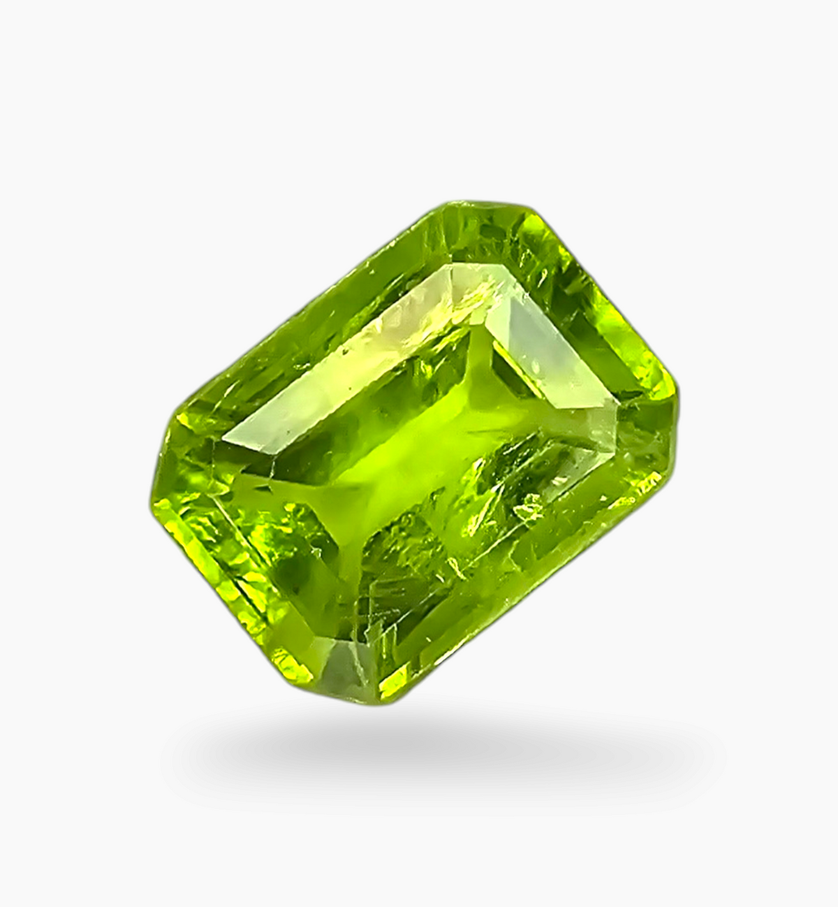 Natural Peridot Emerald Cut Shape 3.53 Carats Size 10.9x7.9mm