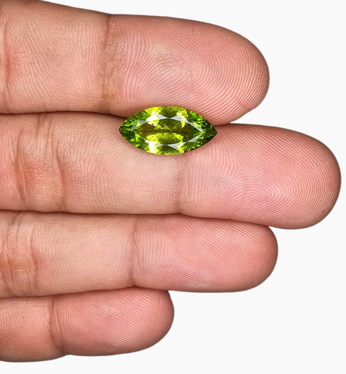 Natural Peridot Gemstone Marquise Shape 4.09 Carats Size 15.5x8mm