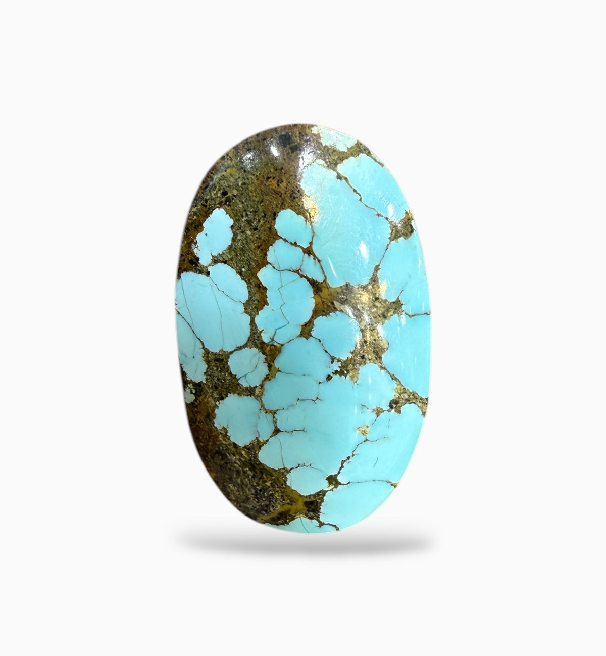 Persian Feroza Spider Shajri 13.59 Carats 21x13 mm