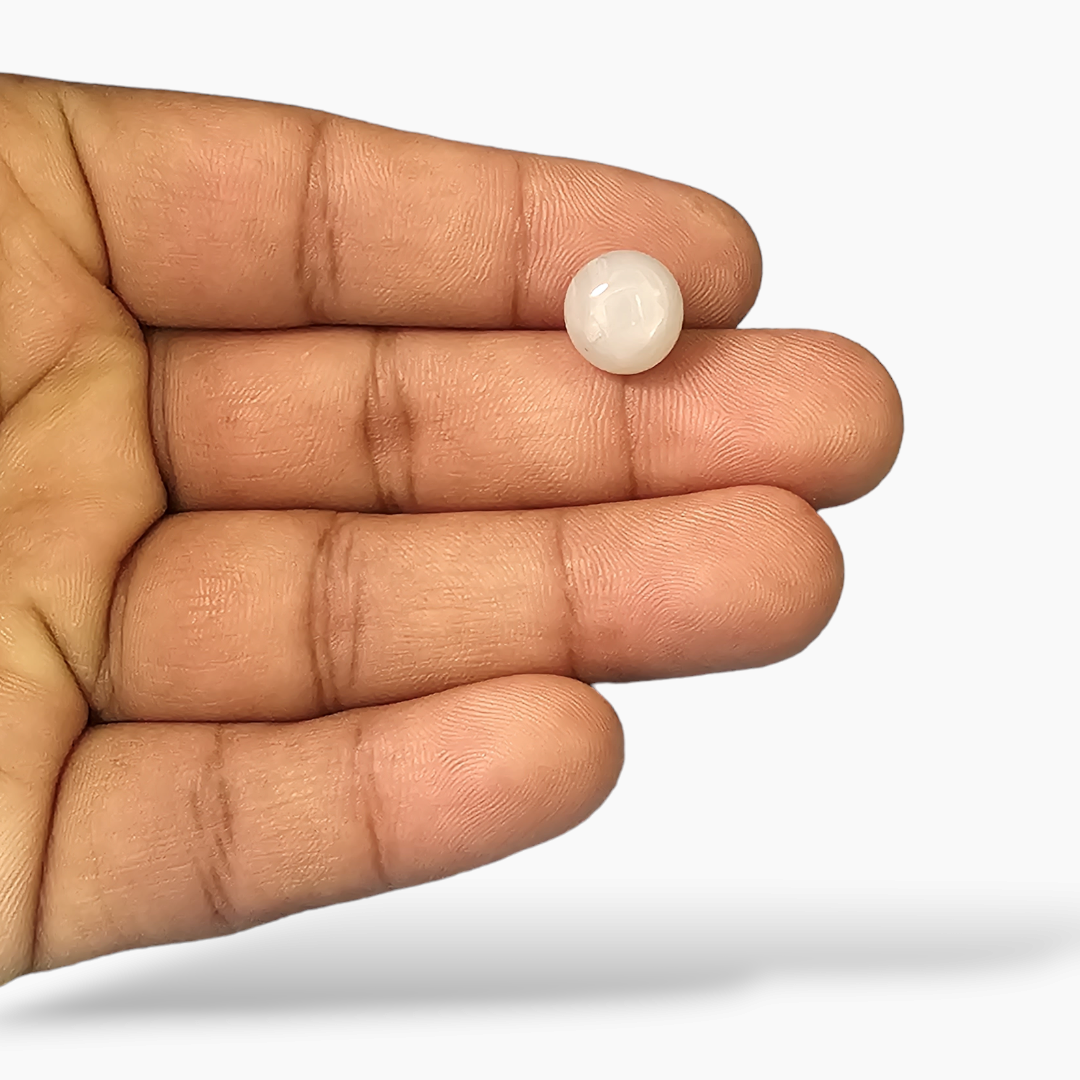Natural Star White Sapphire Stone Round Cabochon 8.42 Carats