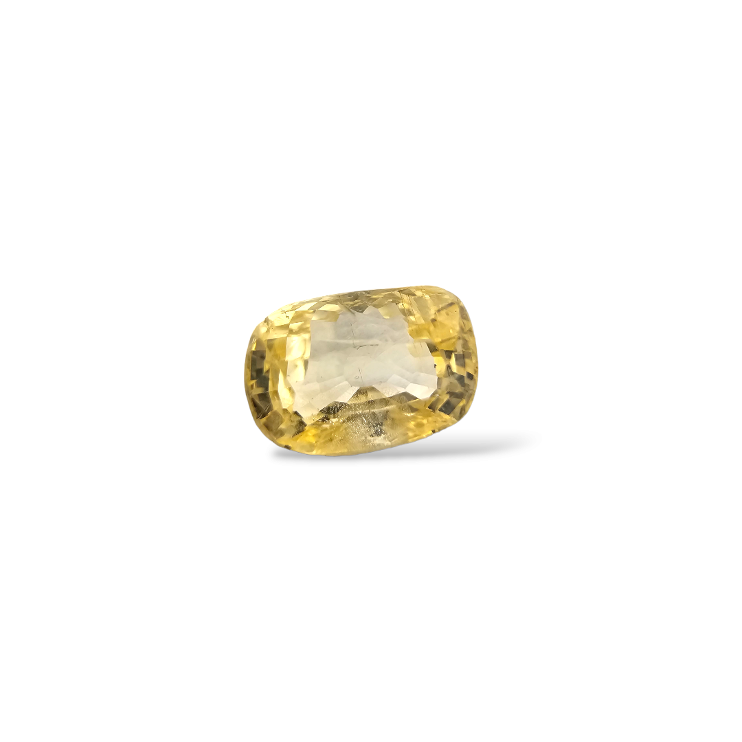 Natural Yellow Sapphire Stone 2.56 Carats Cushion Cut