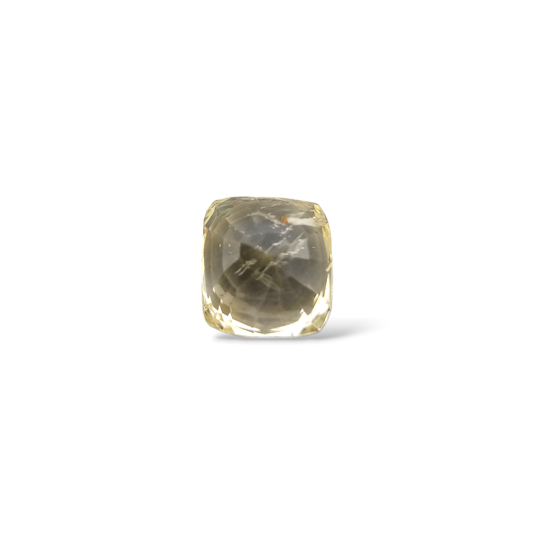 Natural Yellow Sapphire Stone 2.6 Carats 7.5× 6.5 mm
