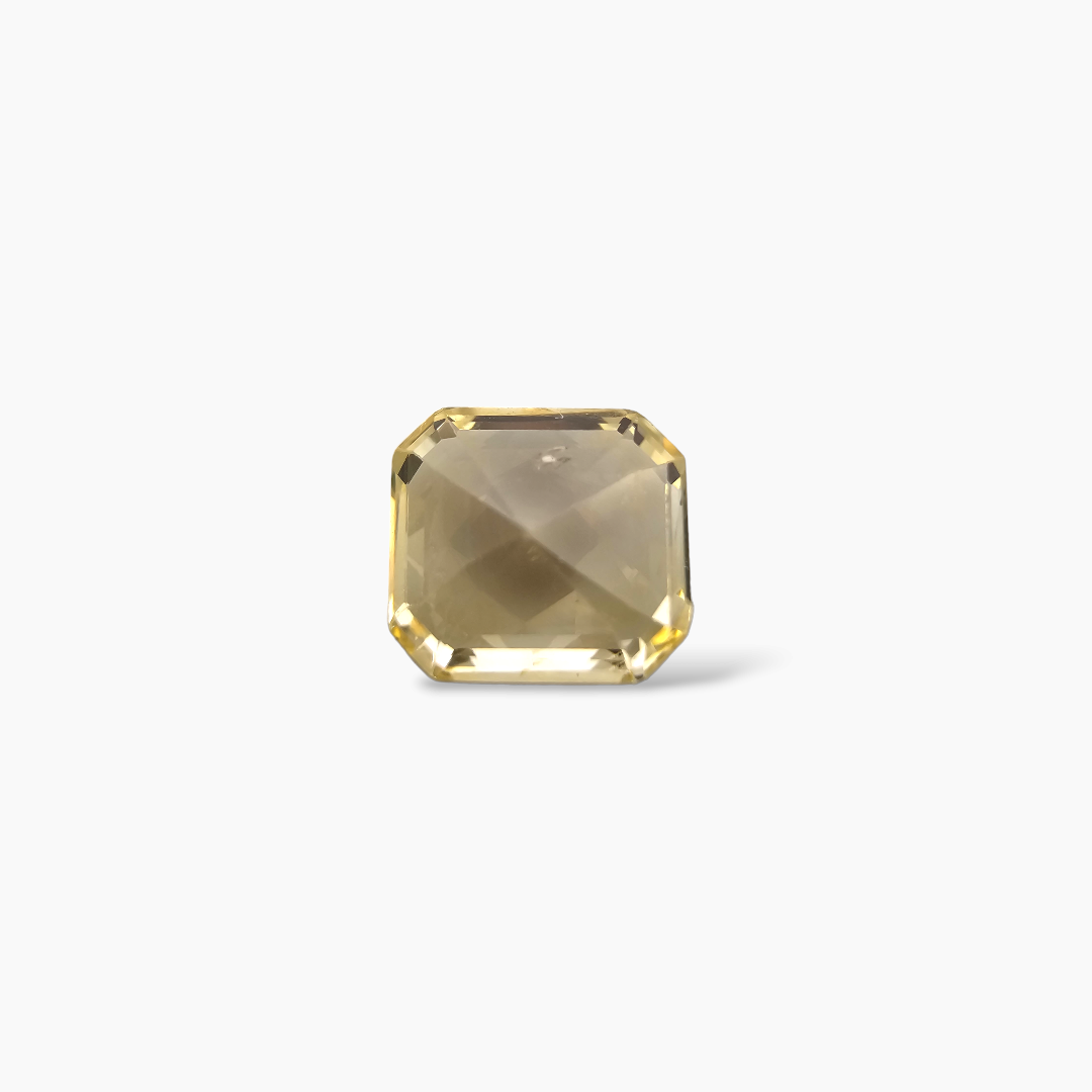 Natural Yellow Sapphire Stone  2.04 Carats 8 mm Asscher Cut
