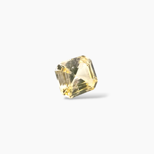 Natural Yellow Sapphire Stone  2.04 Carats 8 mm Asscher Cut