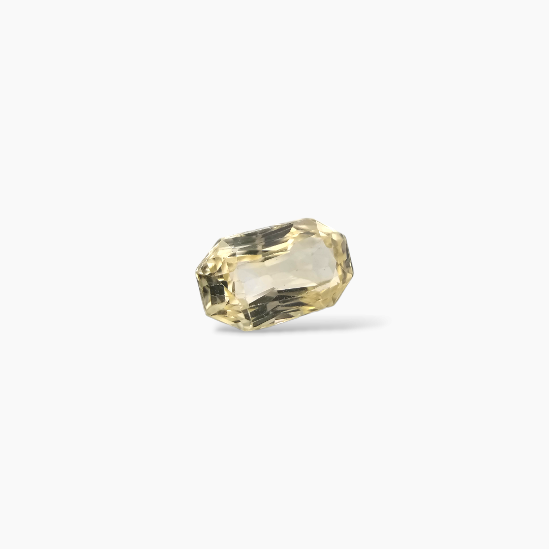 Natural Yellow Sapphire Stone  1.46 Carats 8×5 mm Emerald Cut