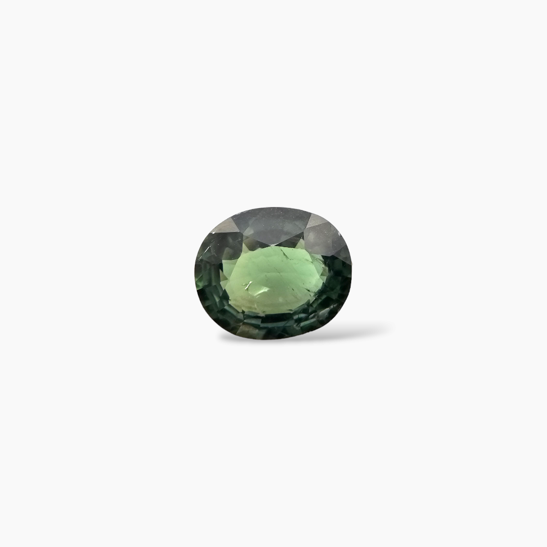 Natural Green Sapphire Stone Oval 1.46 Carats 7.5x6.5 mm
