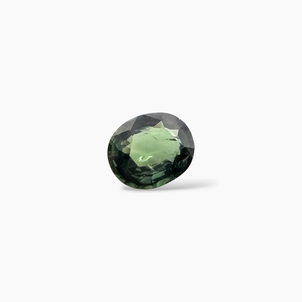 Natural Green Sapphire Stone Oval 1.46 Carats 7.5x6.5 mm