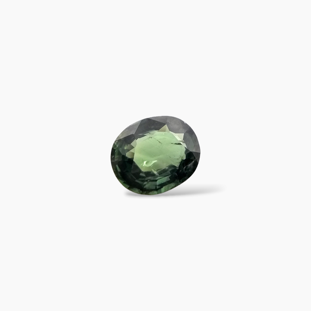 Natural Green Sapphire Stone Oval 1.46 Carats 7.5x6.5 mm