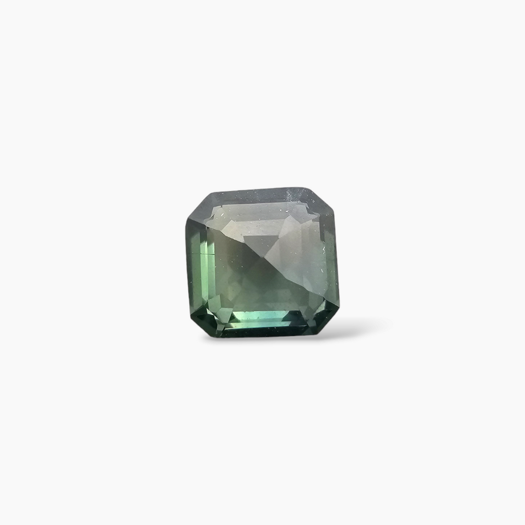 Natural Green Sapphire Stone Asscher Cut 0.78 Carats