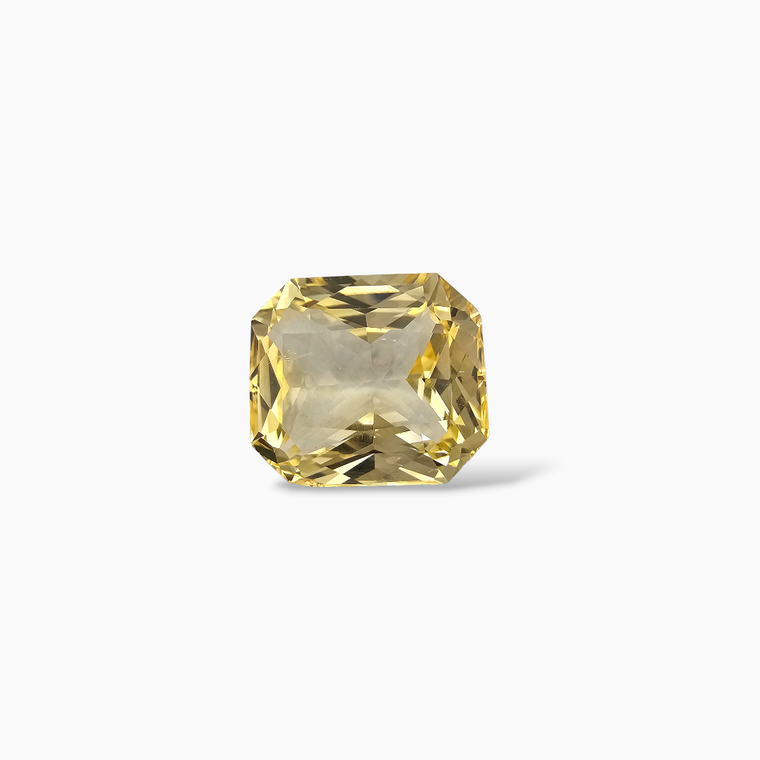 Natural Yellow Sapphire Stone 11.13 Carats Emerald Cut