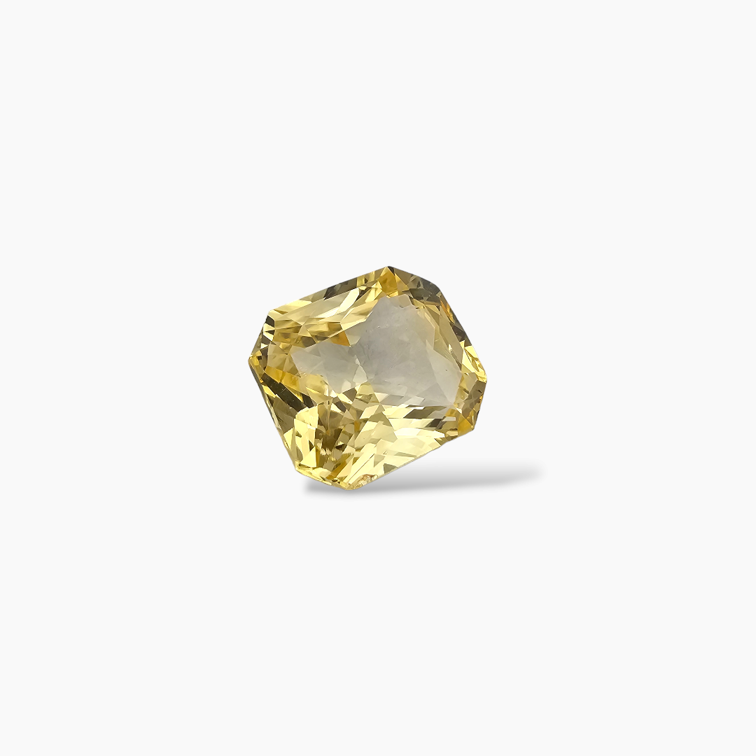 Natural Yellow Sapphire Stone 11.13 Carats Emerald Cut