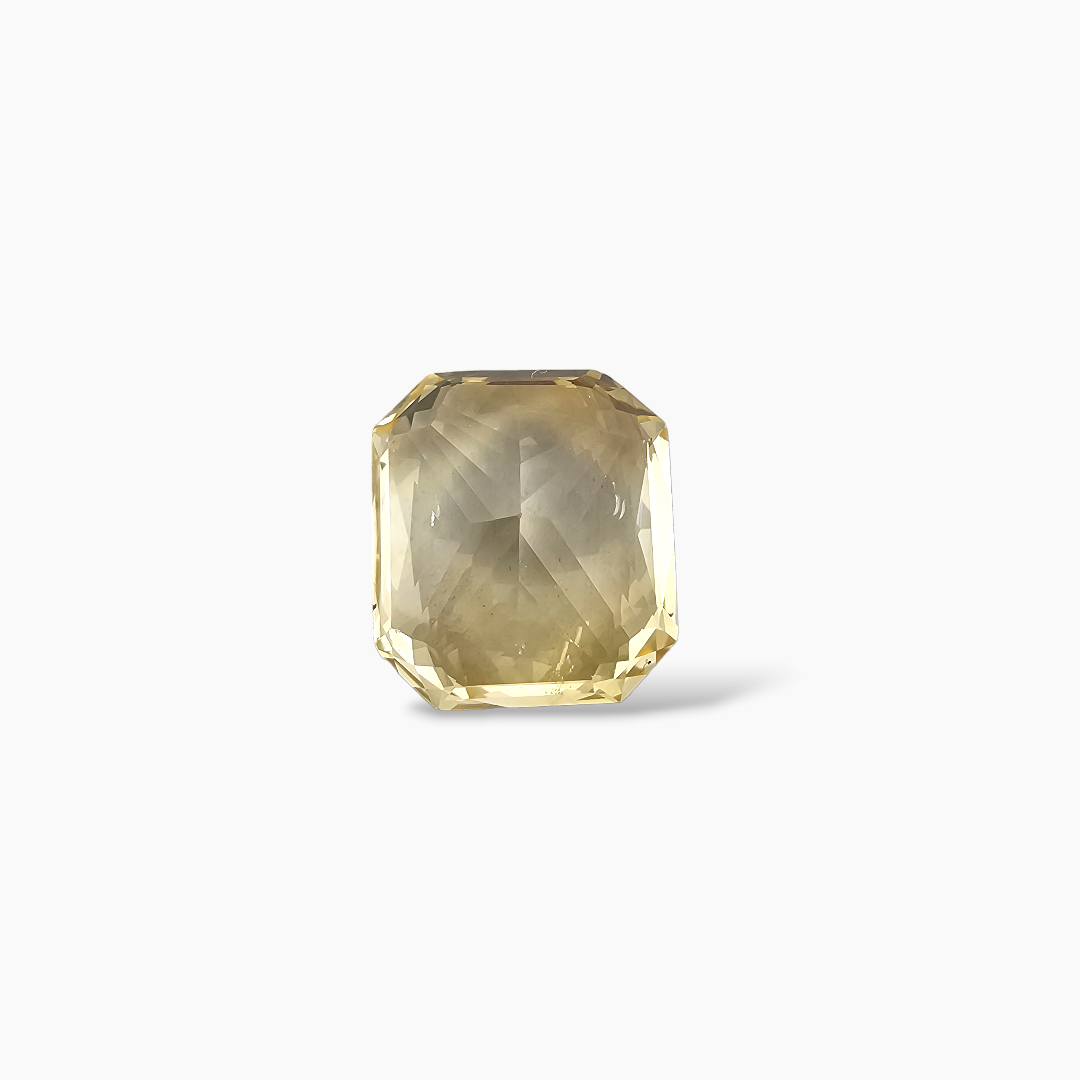 Natural Yellow Sapphire Stone 11.13 Carats Emerald Cut