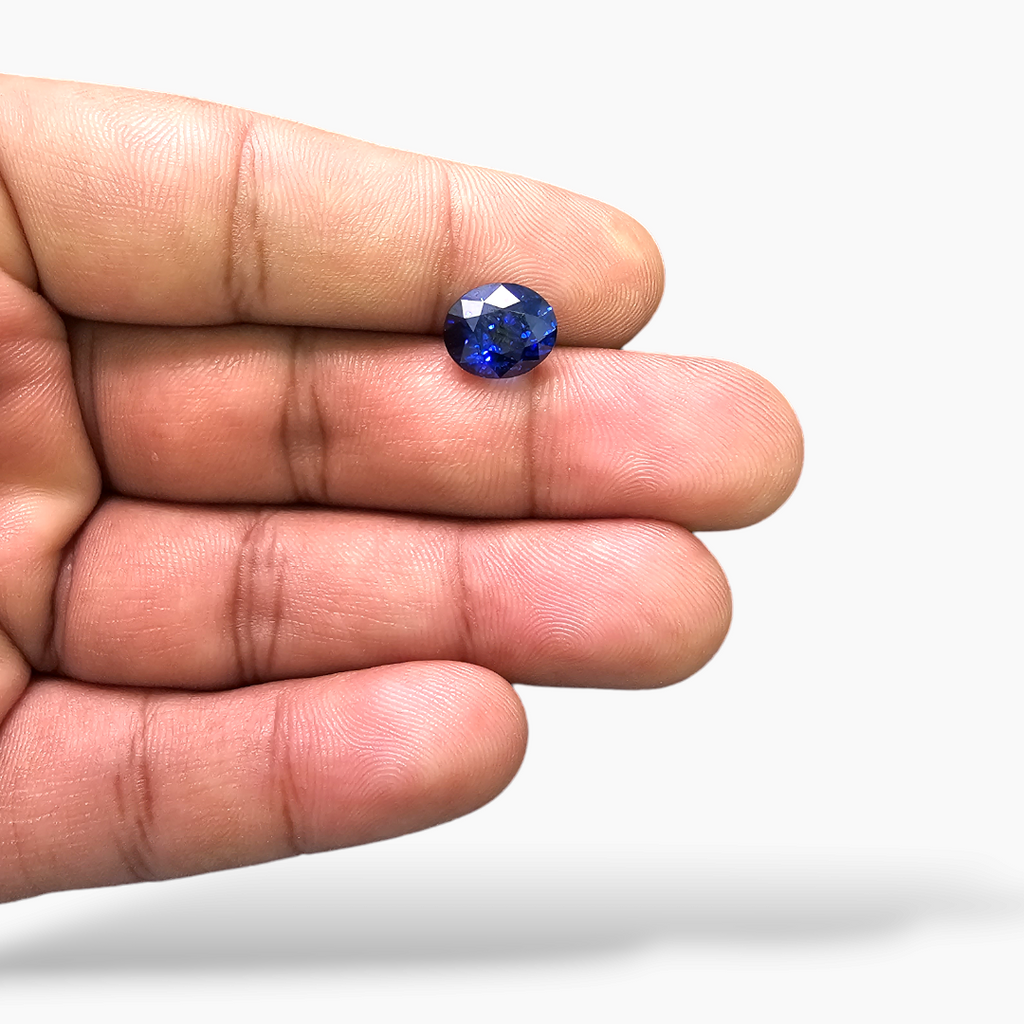 Natural Blue Sapphire Stone 5.08 Carats Oval Cut