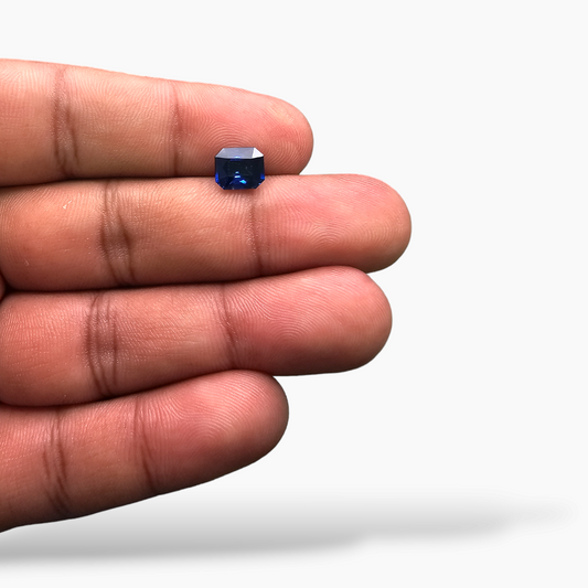 Natural Blue Sapphire Stone 2.04 Carats Emerald Cut