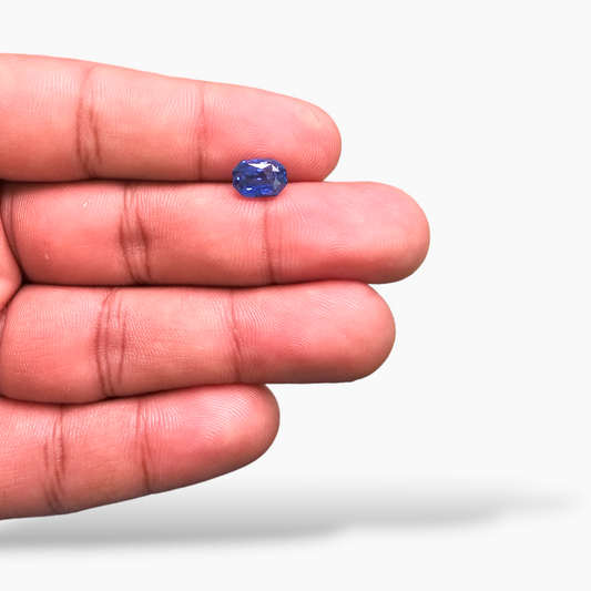 Natural Blue Sapphire Stone 2.07 Carats Emerald Cut