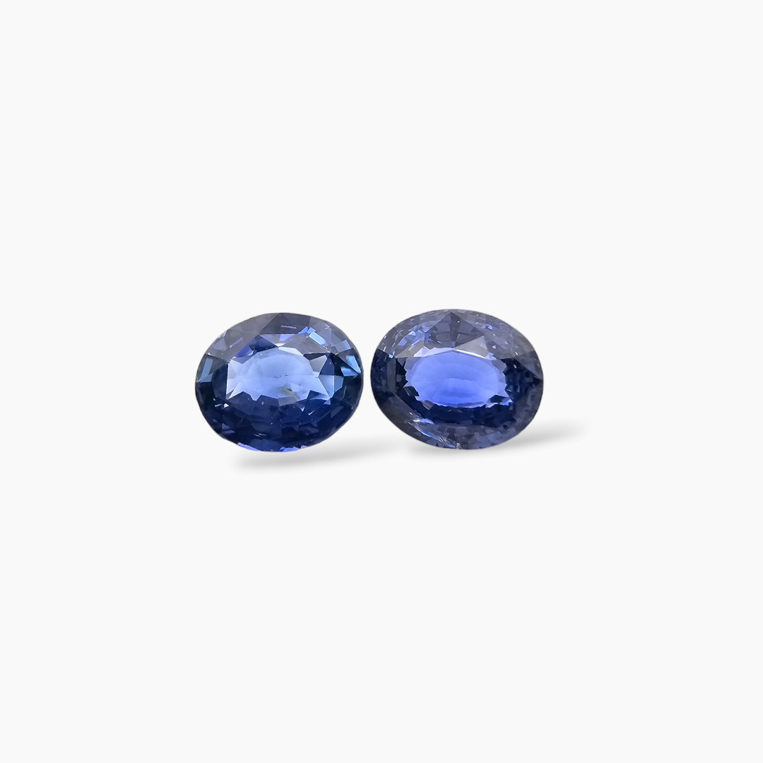 Natural Blue Sapphire Pair Stone 4.07 Carats Oval Shape