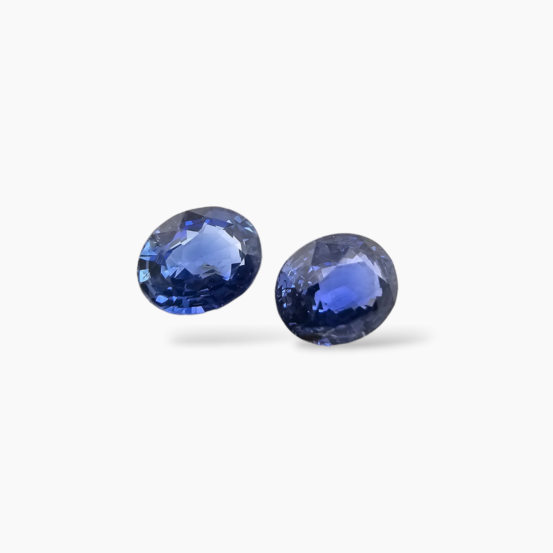 Natural Blue Sapphire Pair Stone 4.07 Carats Oval Shape