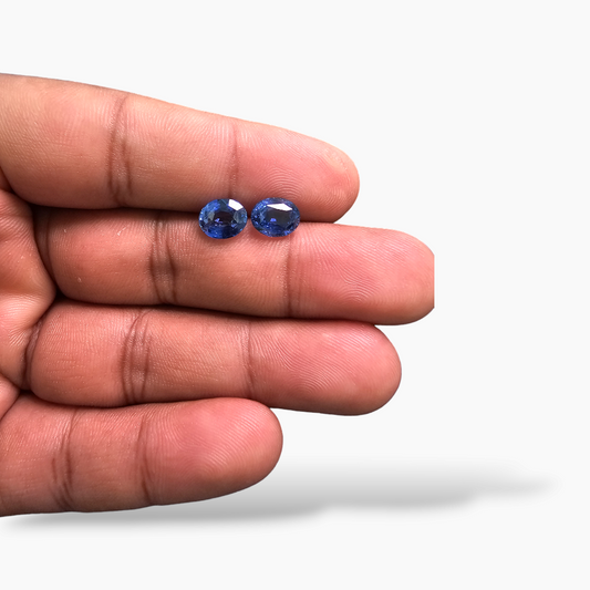 Natural Blue Sapphire Pair Stone 4.07 Carats Oval ShapeNatural Blue Sapphire Pair Stone 4.07 Carats Oval Shape
