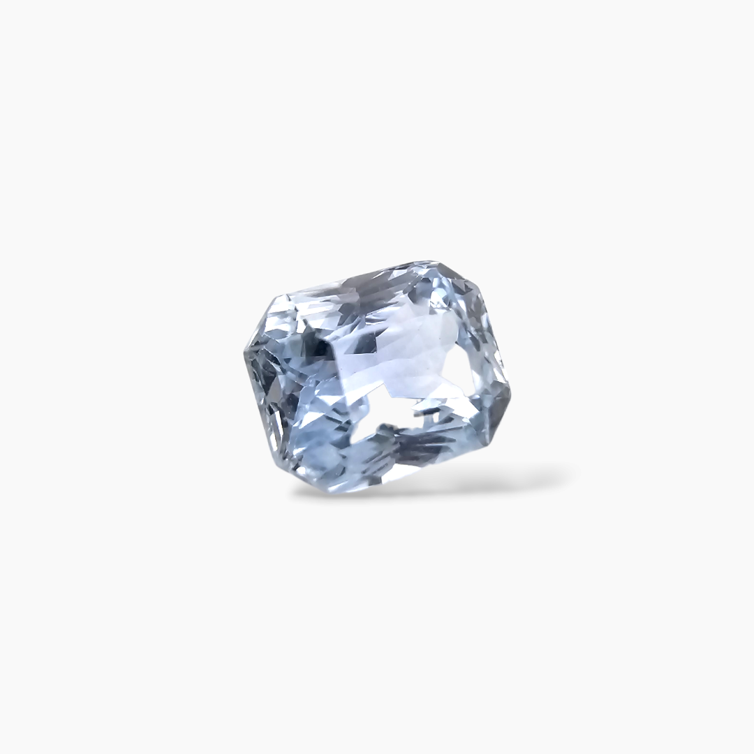 Natural White Sapphire Stone 1.55 Carats Emerald Cut