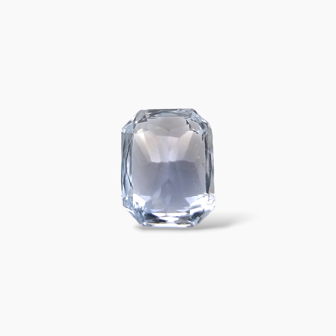 Natural White Sapphire Stone 1.55 Carats Emerald Cut