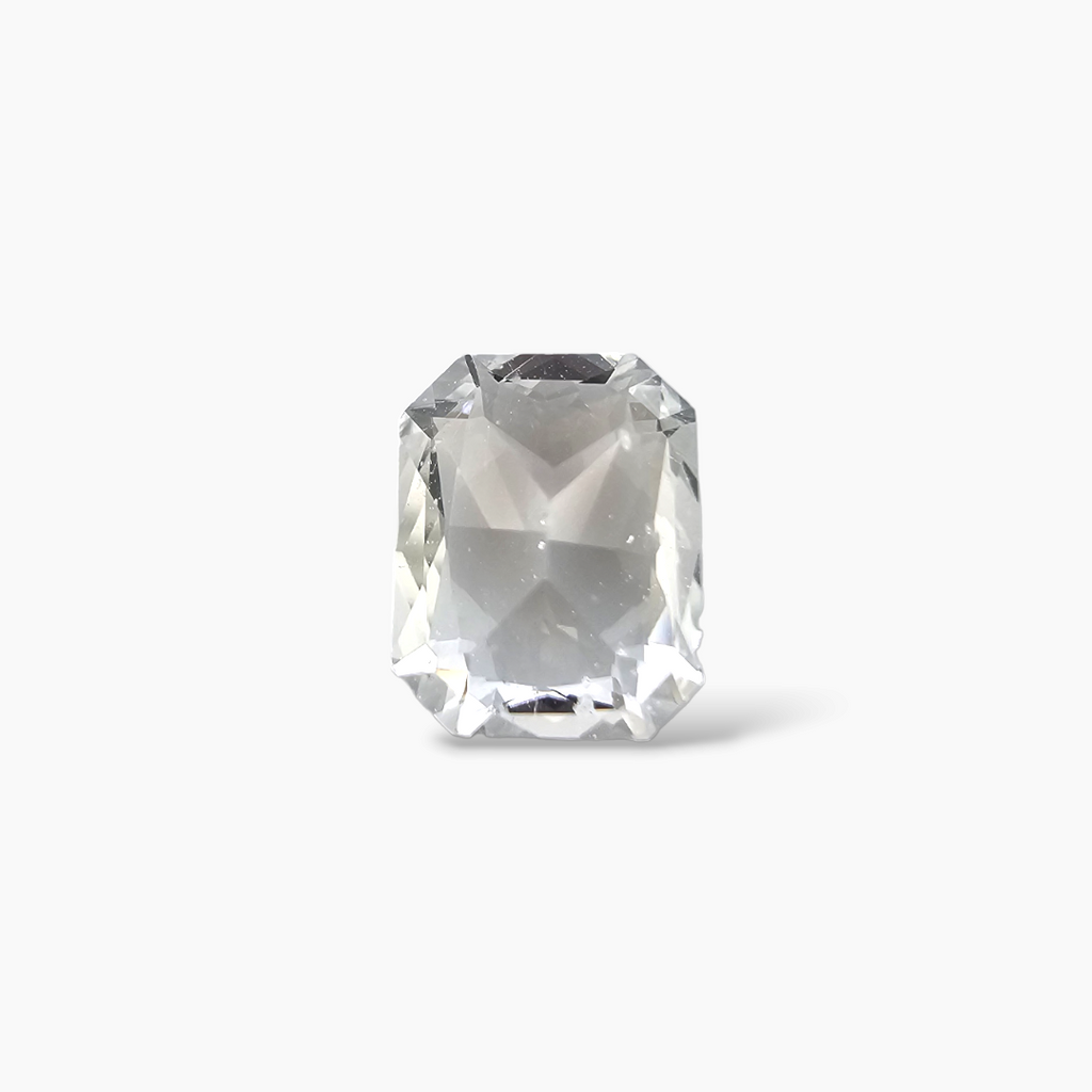 Natural White Sapphire Stone 2.63 Carats Emerald Cut