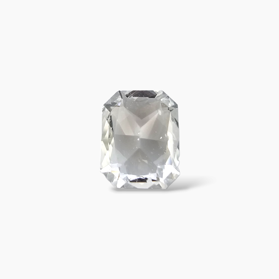 Natural White Sapphire Stone 2.63 Carats Emerald Cut