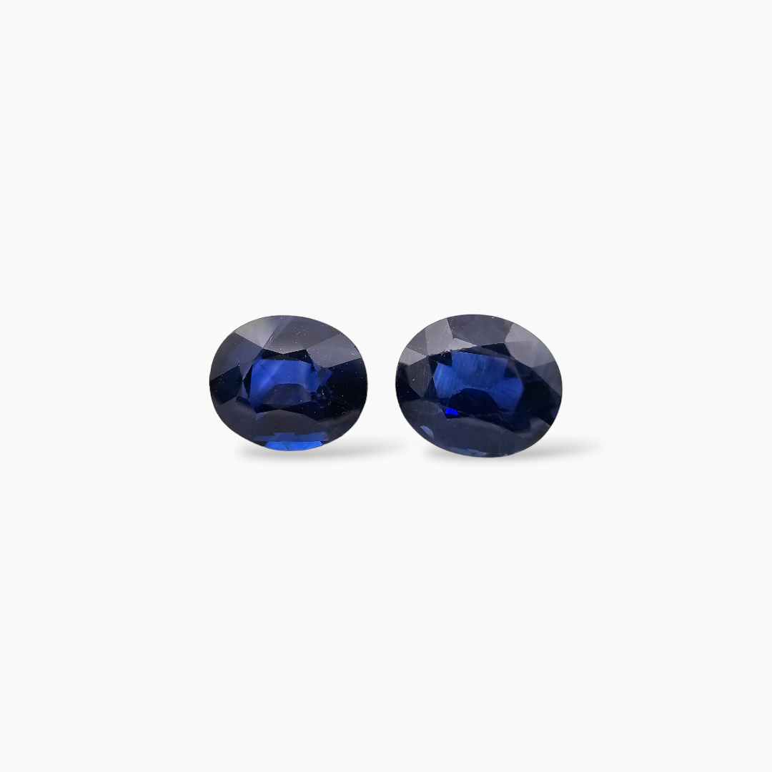 Natural Blue Sapphire Stone 4.15 Carats Oval Pair