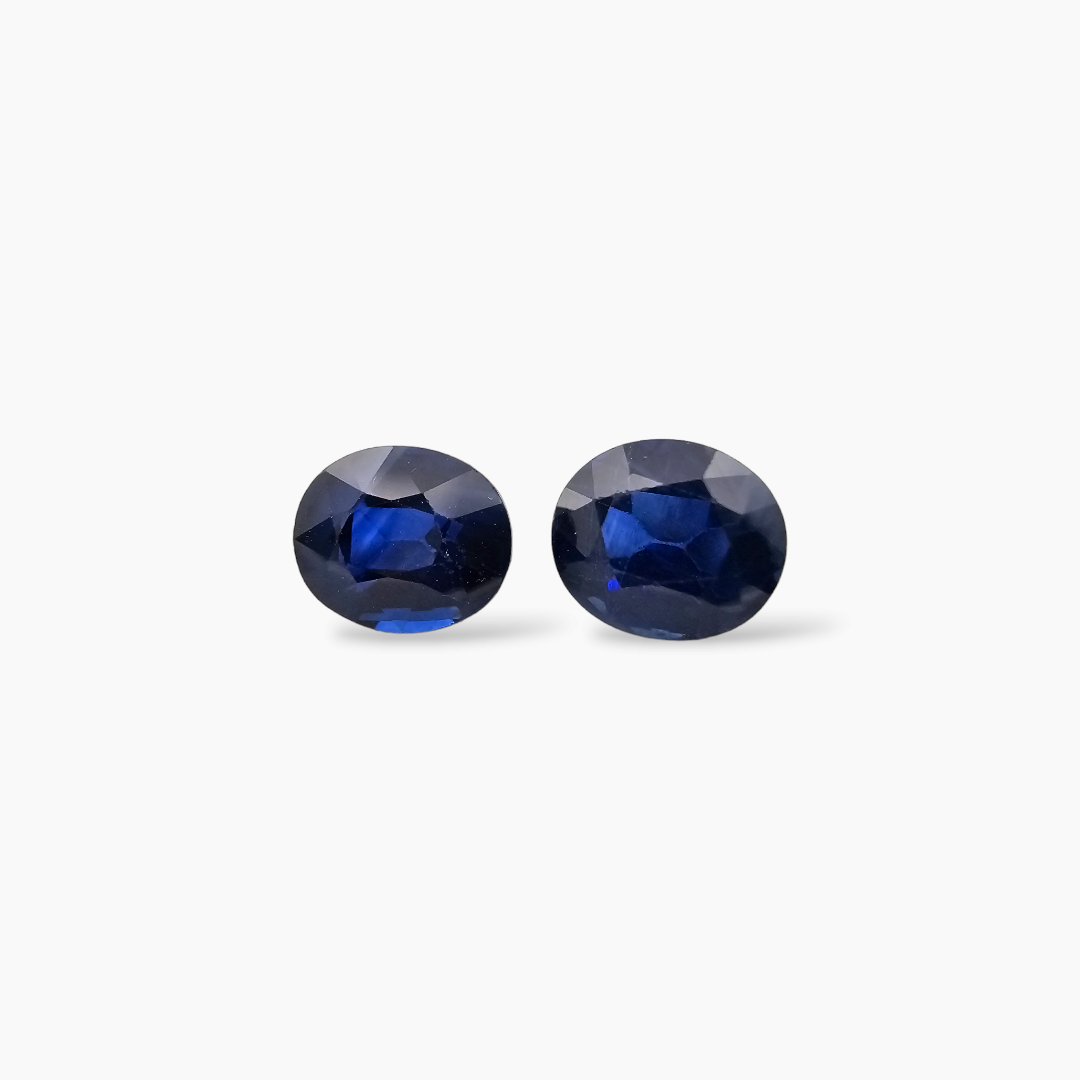 Natural Blue Sapphire Stone 4.15 Carats Oval Pair
