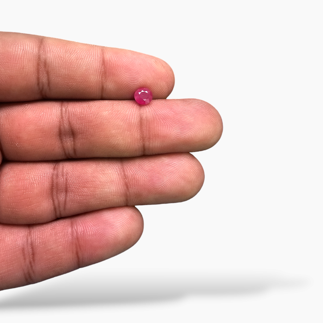 Natural Mozambique Ruby Manik Stone 0.96 Carats Round Shape