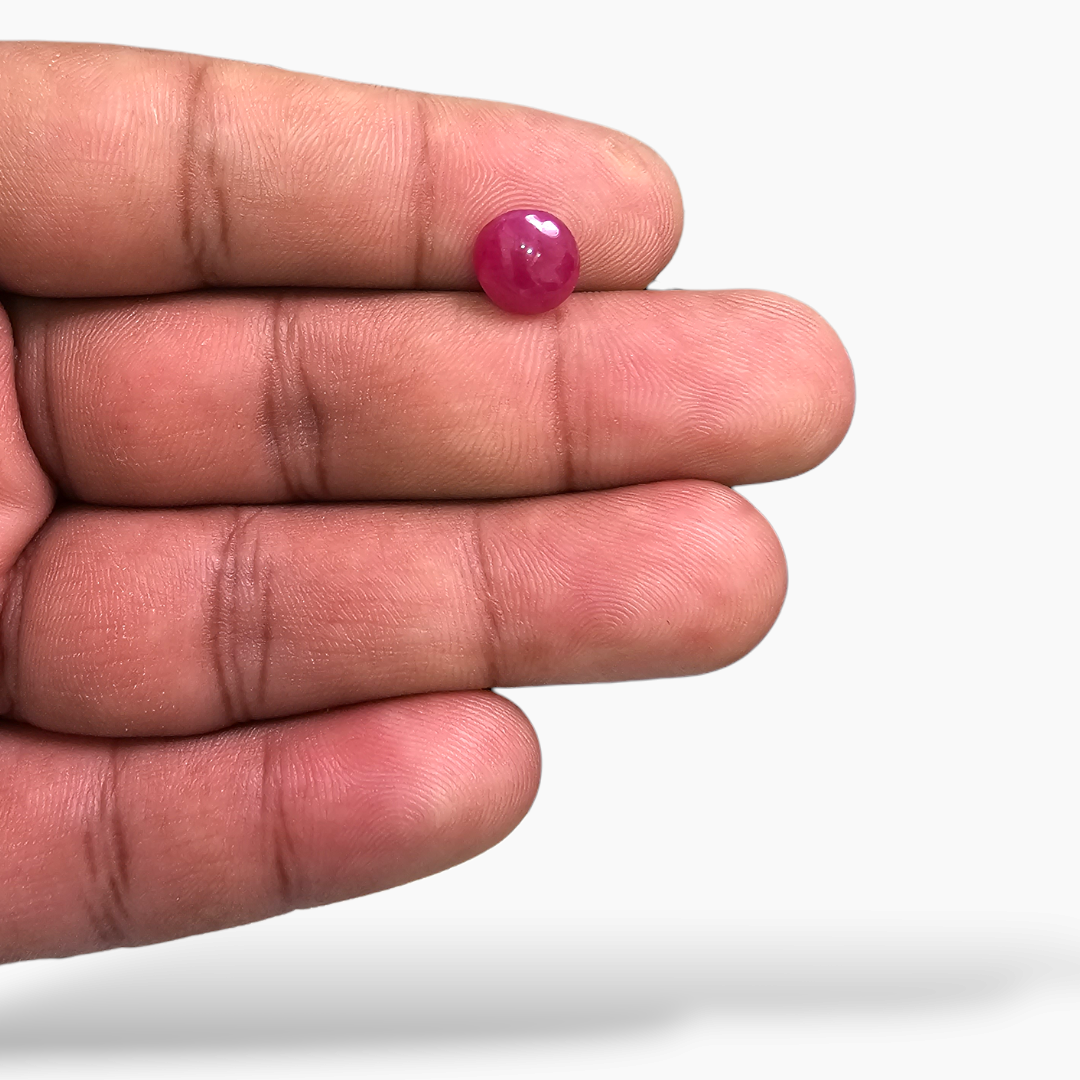 Natural Mozambique Ruby Manik Stone 3.20 Carats Oval Cabochon Shape