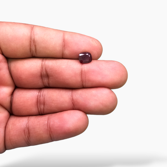 Natural Mozambique Ruby Manik Stone 1.96 Carats Cushion Shape 7.23 x 6.32 x 4.81 mm
