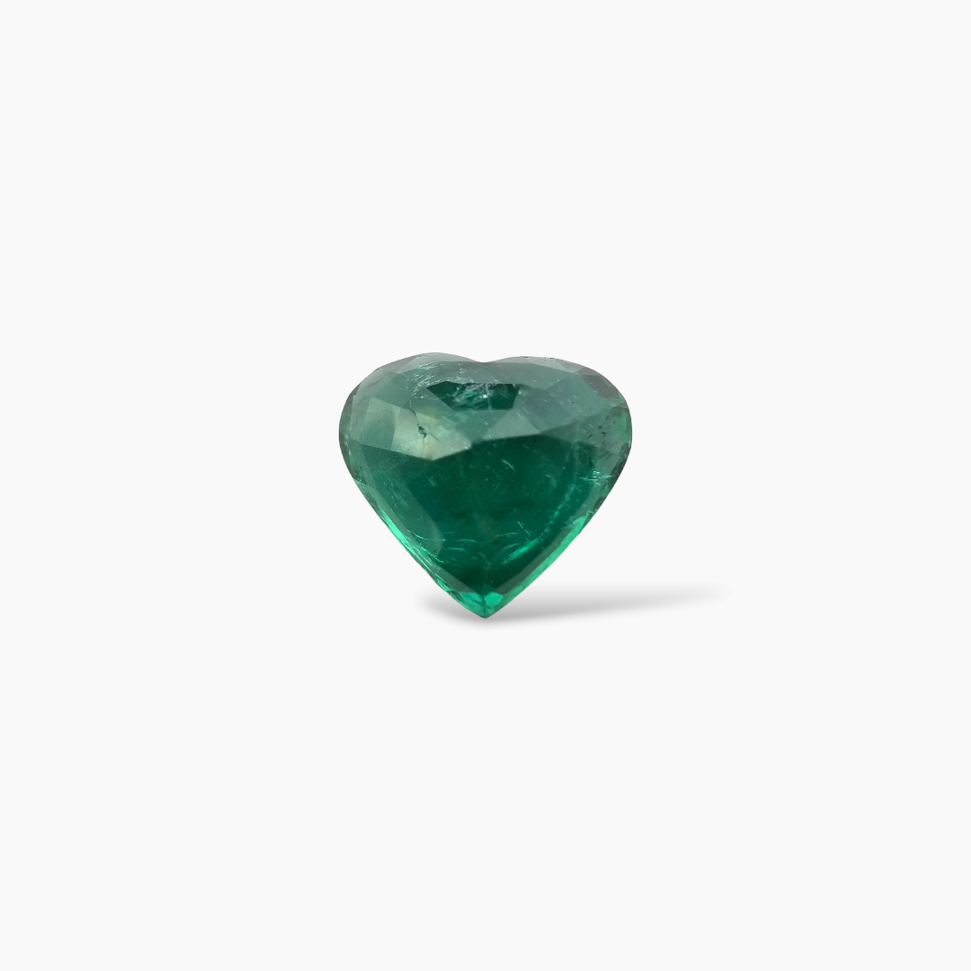 loose Natural Zambian Emerald Stone 7.56 Carats Heart Shape