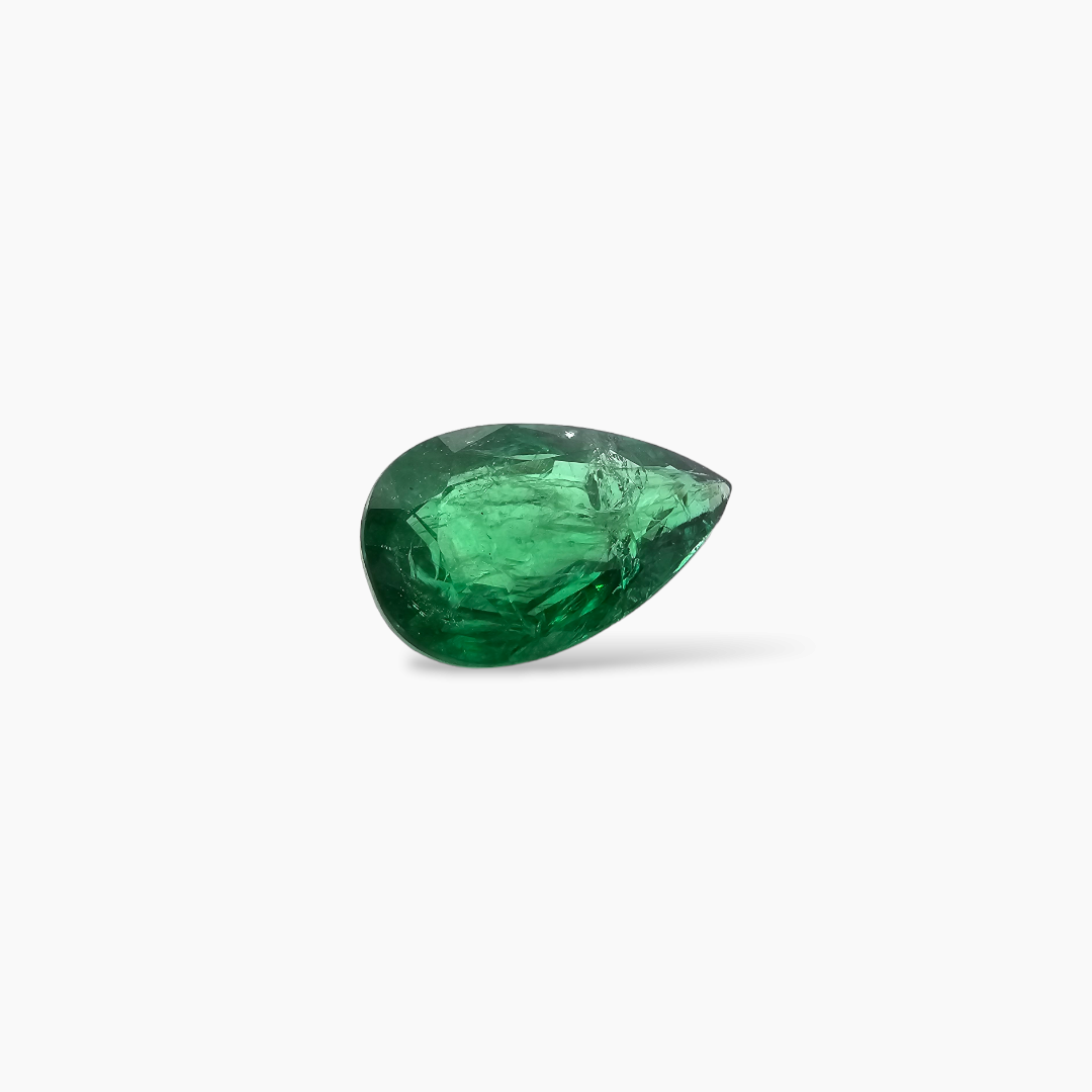 online Natural Zambian Emerald Stone 5.53 Carats Pear Cut 15.71 x 9.19 x 6.04 mm 