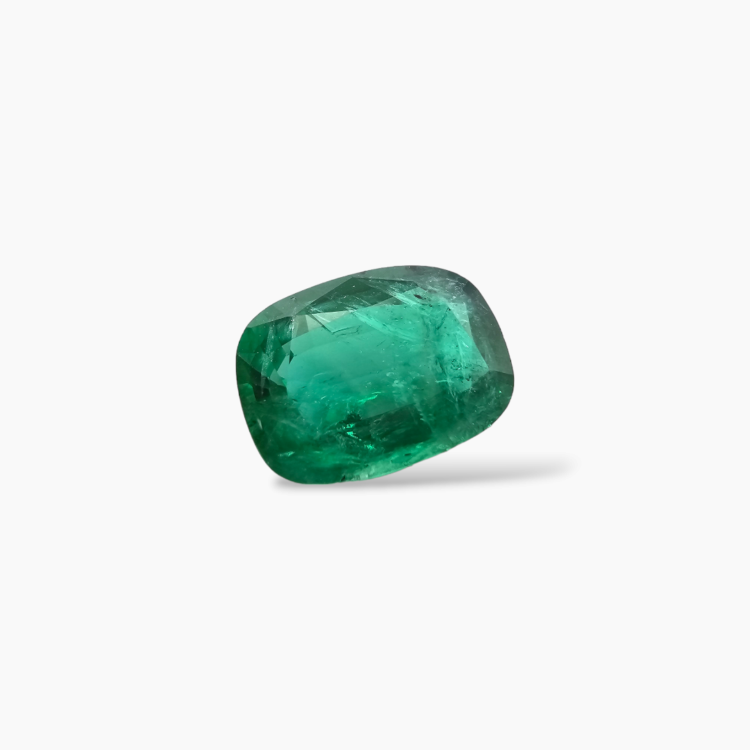 online Natural Zambian Emerald Stone 5.36 Carats Cushion Cut 13.53 x 9.72 x 5.87 mm