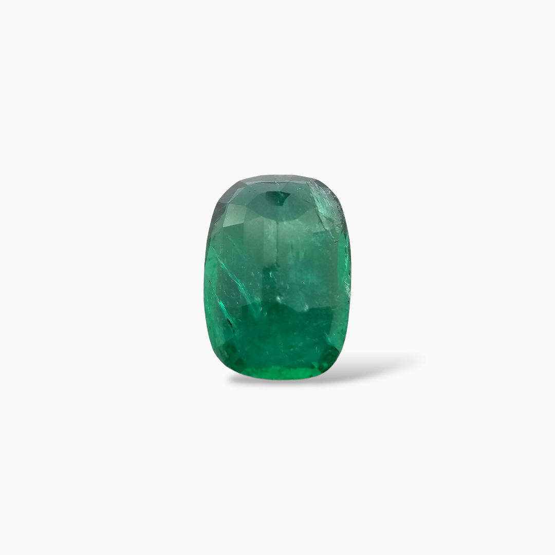 loose Natural Zambian Emerald Stone 5.36 Carats Cushion Cut 13.53 x 9.72 x 5.87 mm