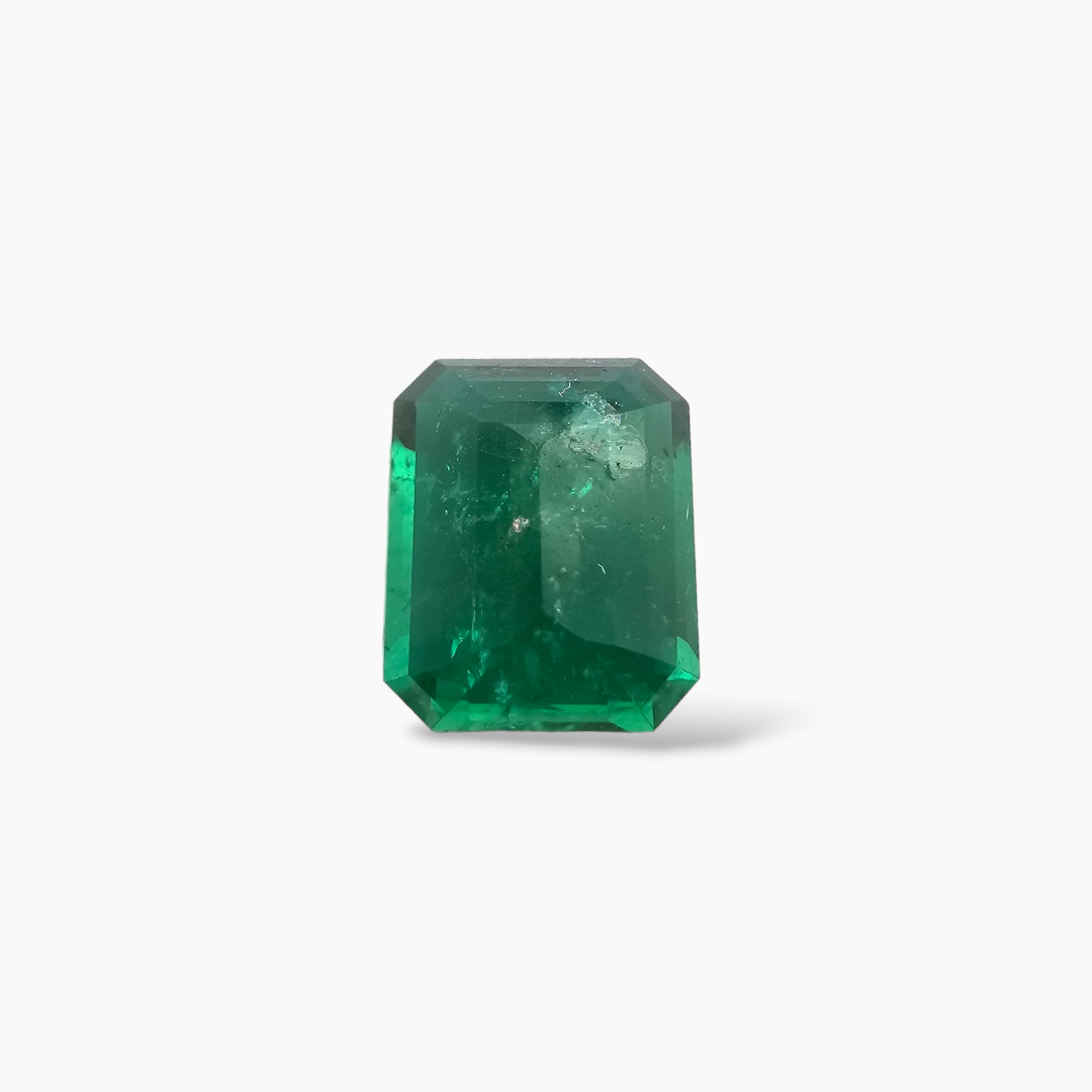 loose Natural Zambian Emerald Stone 6.19 Carats Emerald Cut 11.89 x 10.00 x 6.44 mm