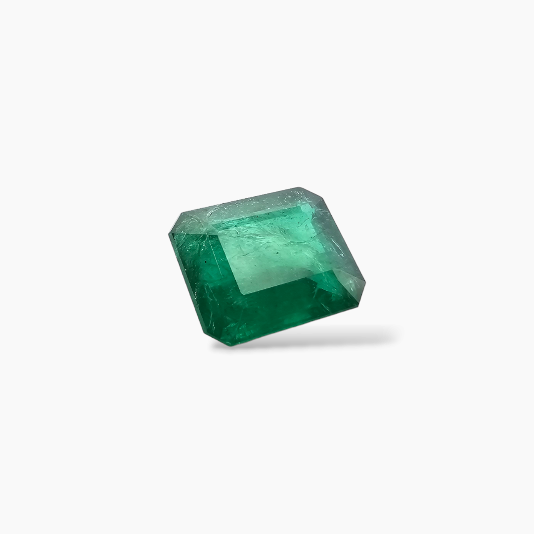 online Natural Zambian Emerald Stone 9.51 Carats Emerald Cut 14.17 x 11.61 x 7.13 mm