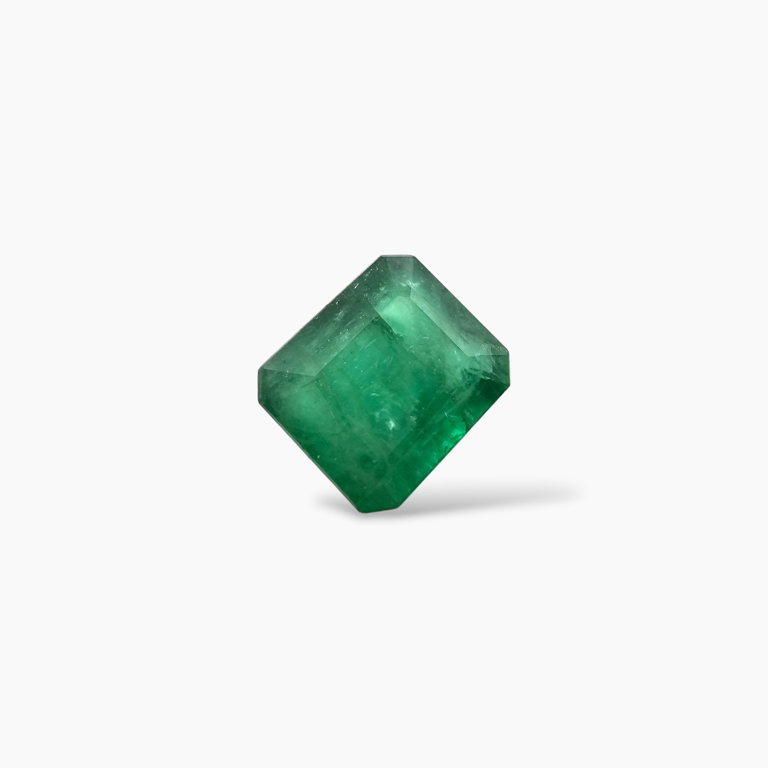  Natural Zambian Emerald Stone 8.41 Carats Emerald Cut 12.6 x 10.8  mm Rich text editor