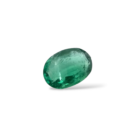 loose Natural Zambian Emerald Stone 5.52 Carats Oval Cut 13.7 x 9.4  mm