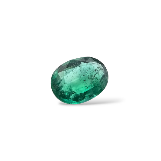 loose Natural Zambian Emerald Stone 5.14 Carats Oval Cut 14 x 10  mm