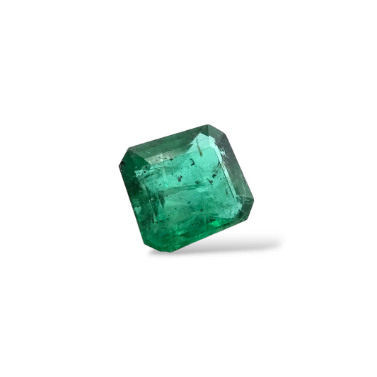 loose Natural Zambian Emerald Stone 2.66 Carats Emerald Cut 9 x 8.8  mm