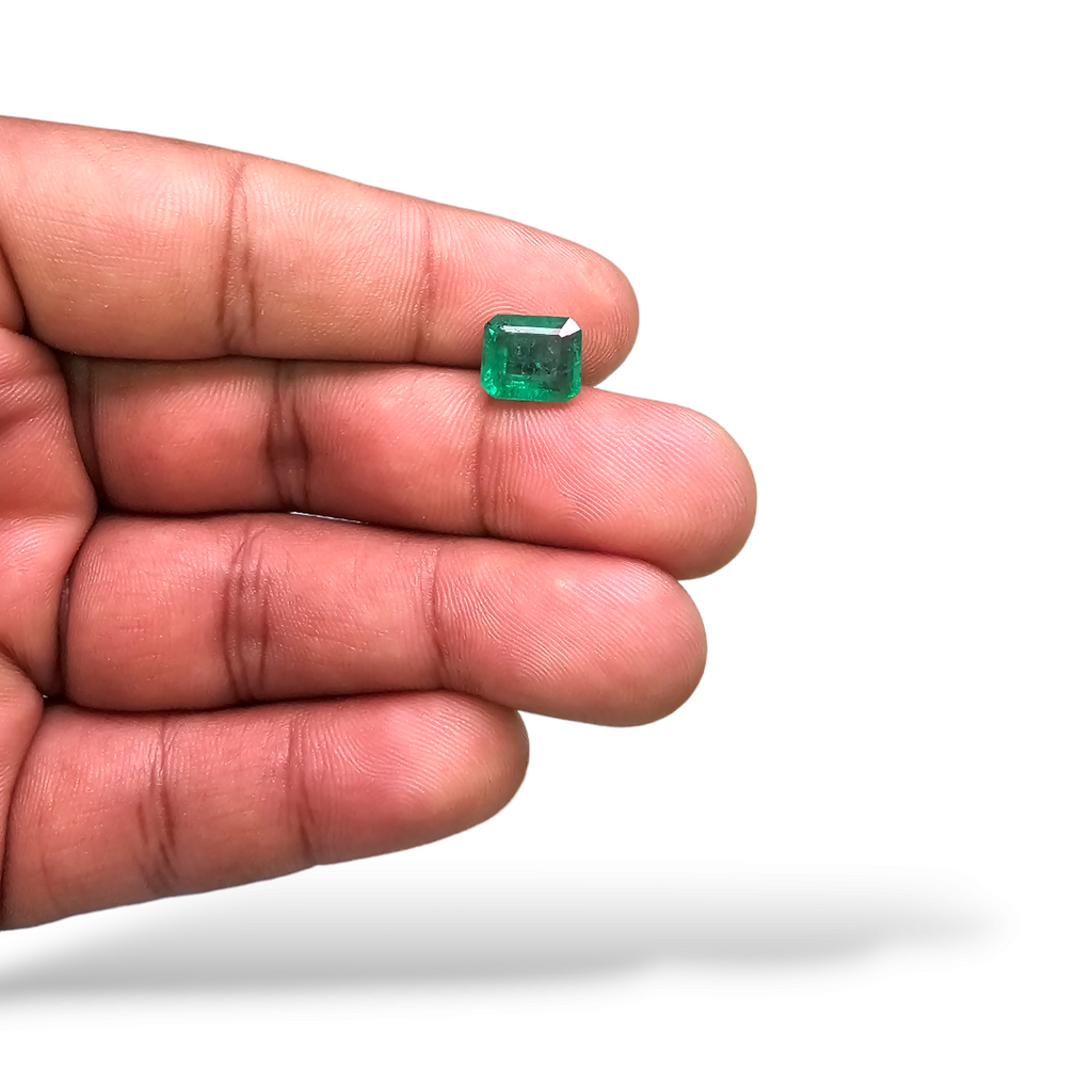 shop Natural Zambian Emerald Stone 2.66 Carats Emerald Cut 9 x 8.8  mm