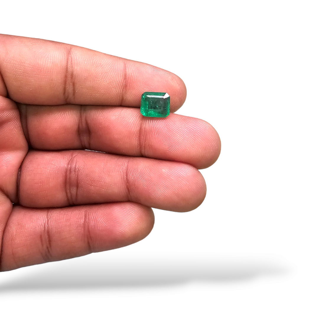 shop Natural Zambian Emerald Stone 2.66 Carats Emerald Cut 9 x 8.8  mm